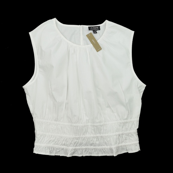 New J.CREW Size L Hyacinth Top in Cotton Poplin White $79 CI549 - Picture 5 of 6